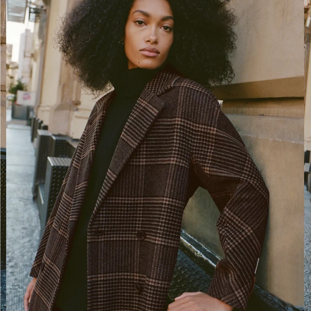 plaid slouch coat